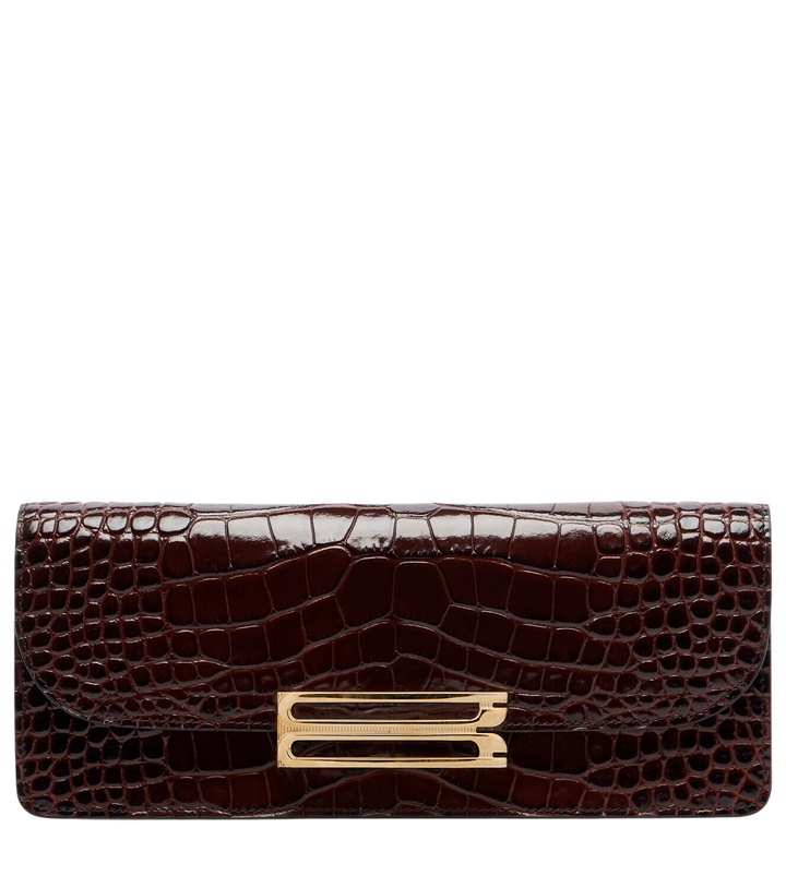 Photo: Victoria Beckham Dorian East-West croc-effect leather clutch