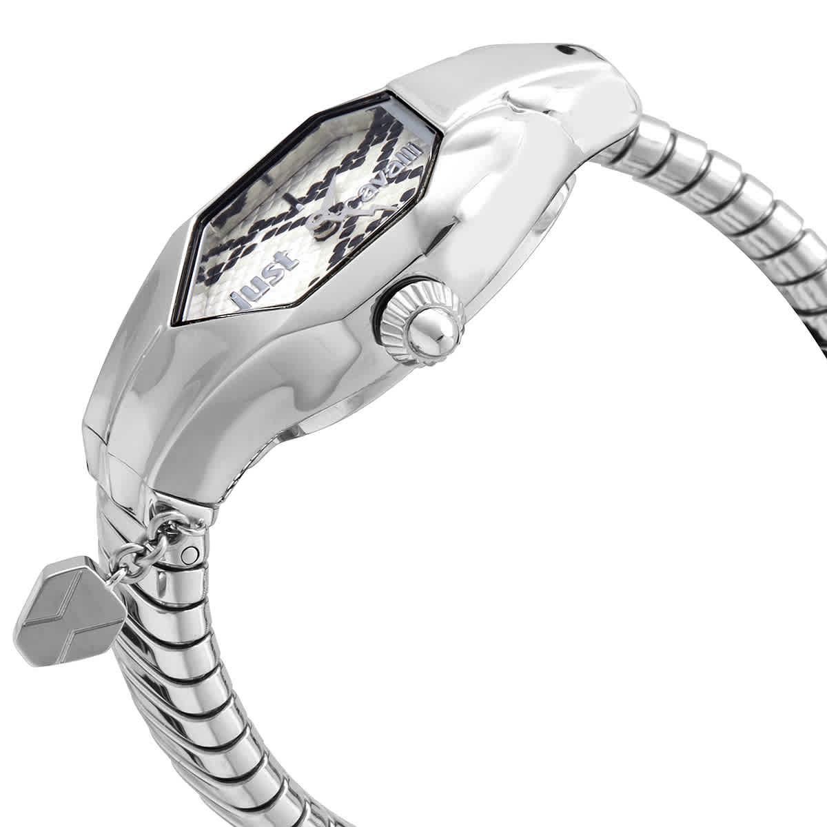 Just Cavalli Glam Chic Septagon Silver Dial Ladies Watch JC1L001M0015