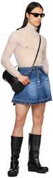 EGONlab Blue Flared Denim Miniskirt