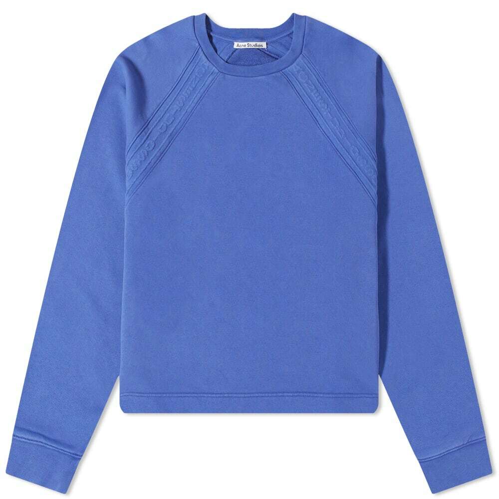 Acne Studios Men's Farmy Chain Rib Crew Sweat in Sea Blue Acne Studios