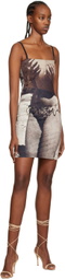 ELLISS SSENSE Exclusive Beige Grab My Body Mini Dress