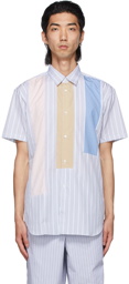Comme des Garçons Shirt Multicolor Stripe Paneled Short Sleeve Shirt