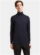 Aiezen Ribbed Roll Neck Sweater male Navy