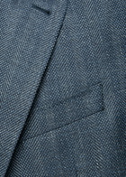 Canali Striped Wool and Silk-blend Blazer Blue
