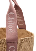 Chloe Woody Large Logo-embroidered Raffia Basket bag - Natural - One Size