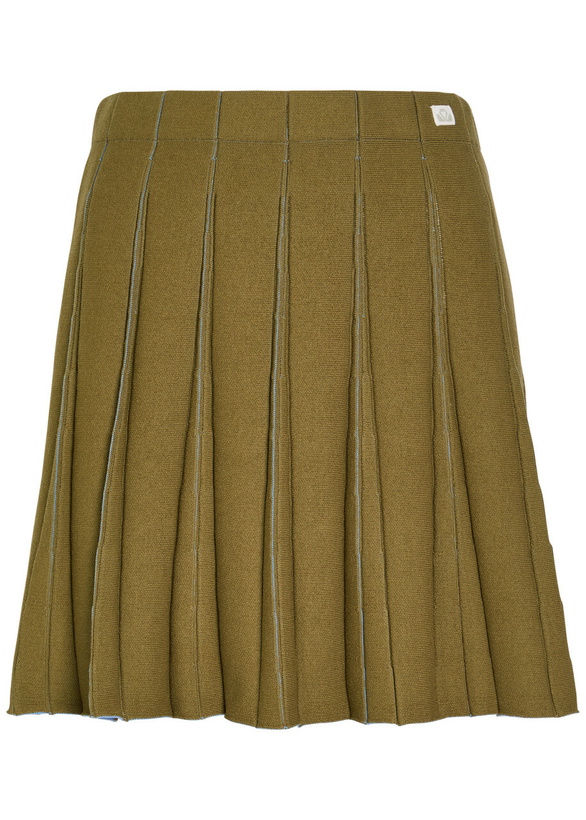 Photo: Spence Sport Pleated Knit Mini Tennis Skirt Green