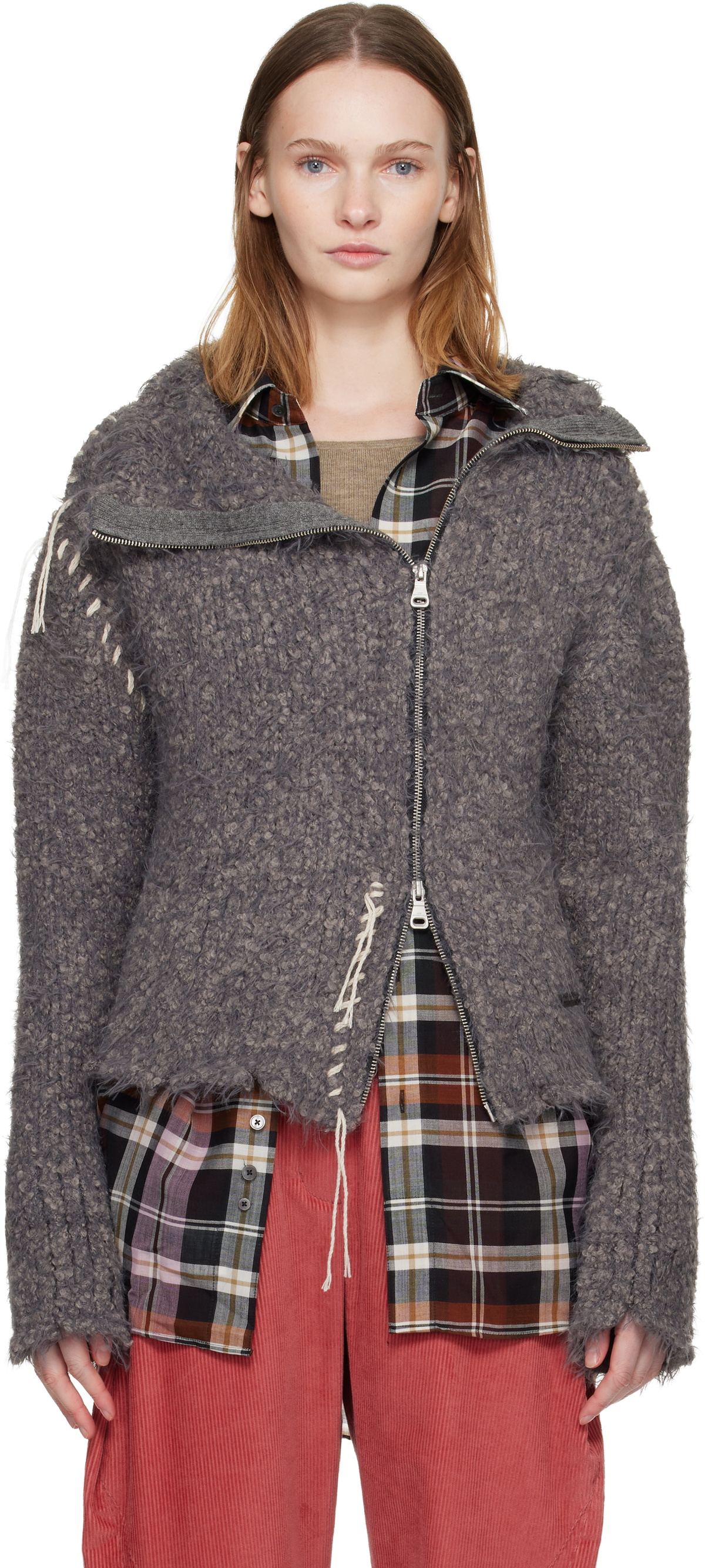 Andersson Bell Gray Harlow Damaged Knit Jacket