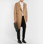 Balmain - Slim-Fit Double-Breasted Faux Suede Coat - Camel
