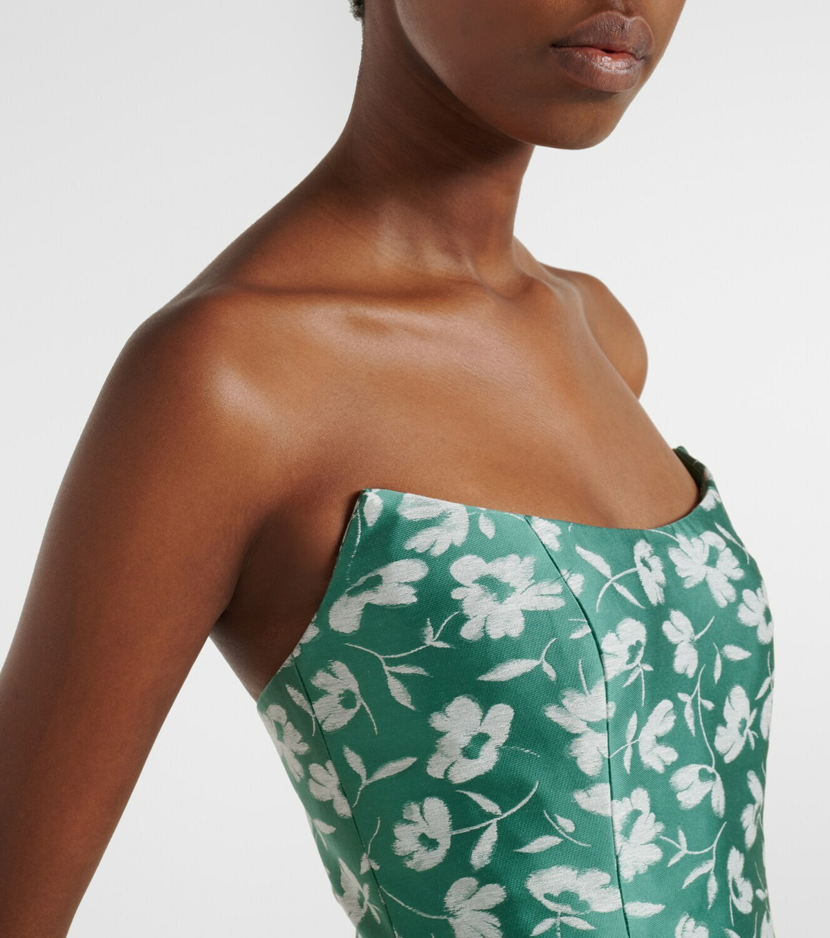 Markarian Marianne floral brocade corset gown