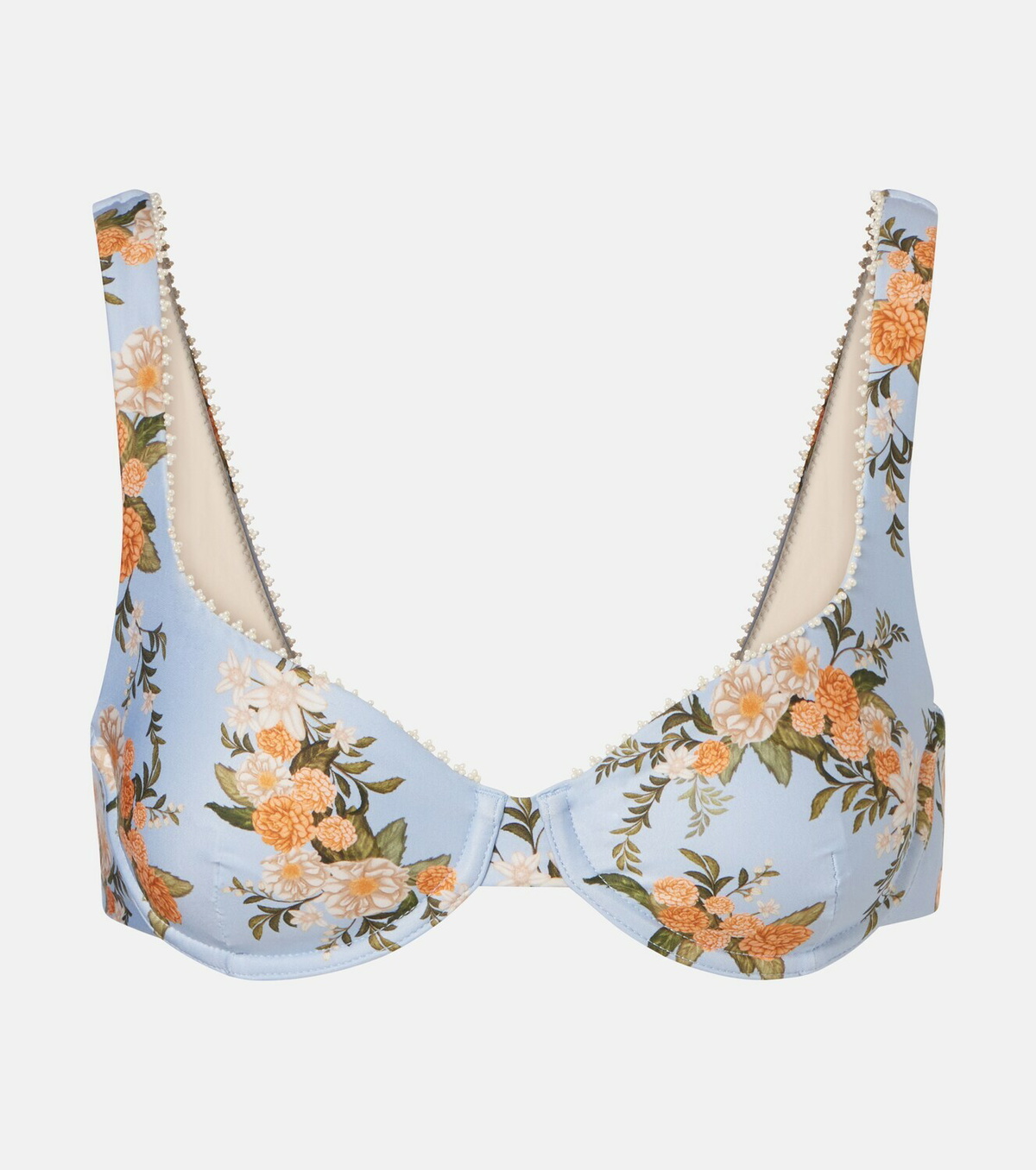 Agua by Agua Bendita Hacienda floral bikini top
