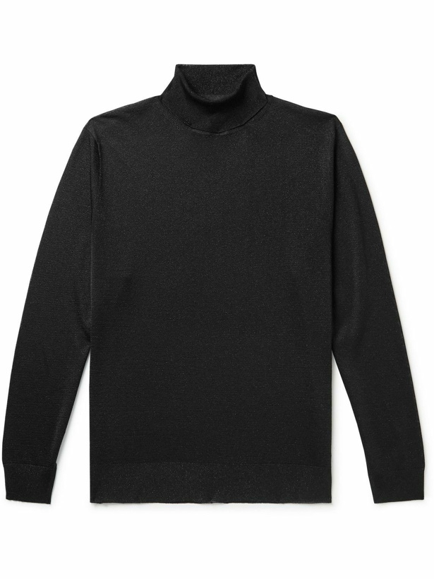 Photo: Etro - Metallic Knitted Rollneck Sweater - Black
