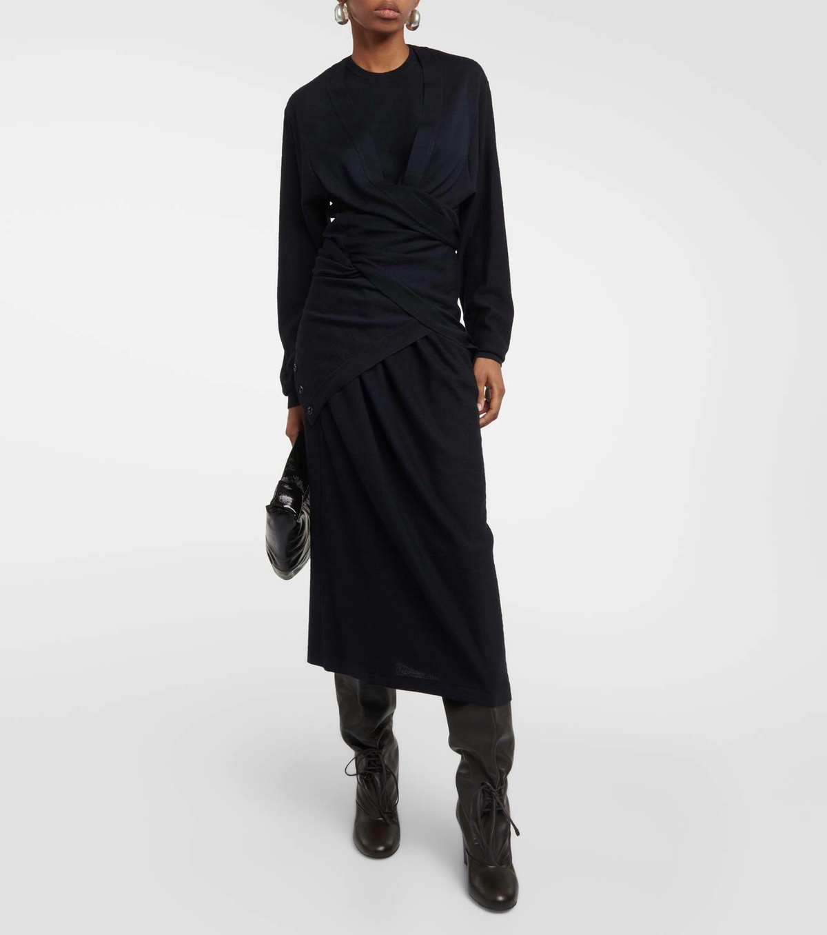 Lemaire Twisted trompe l'œil sweater midi dress Lemaire