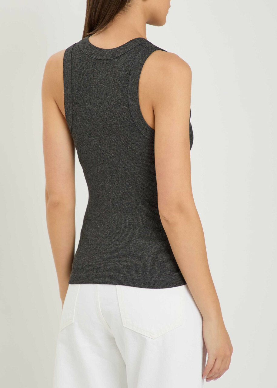 Agolde Leigh Stretch-knit Tank top Dark Grey