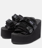 Blumarine X Suicoke Moto embellished platform slides