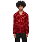 Dries Van Noten Red Silk Floral Shirt