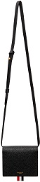 Thom Browne Black Pebble Shoulder Strap Card Holder Bag