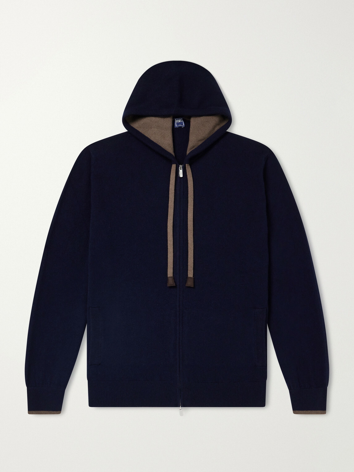 FEDELI - Davis Cashmere Zip-Up Hoodie - Blue