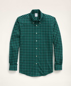 Brooks Brothers Men's Stretch Regent Regular-Fit Sport Shirt, Non-Iron Twill Tartan | Green
