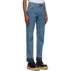 JW Anderson Blue Raw Hem Slim Jeans