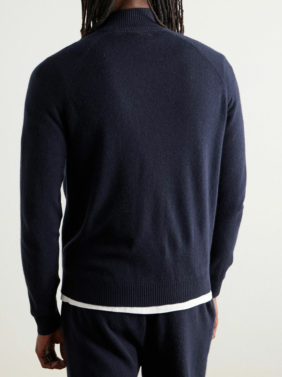 Derek Rose - Finley Cashmere Half-Zip Sweater - Blue
