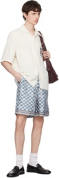 AMIRI Blue & White MA Checkered Shorts