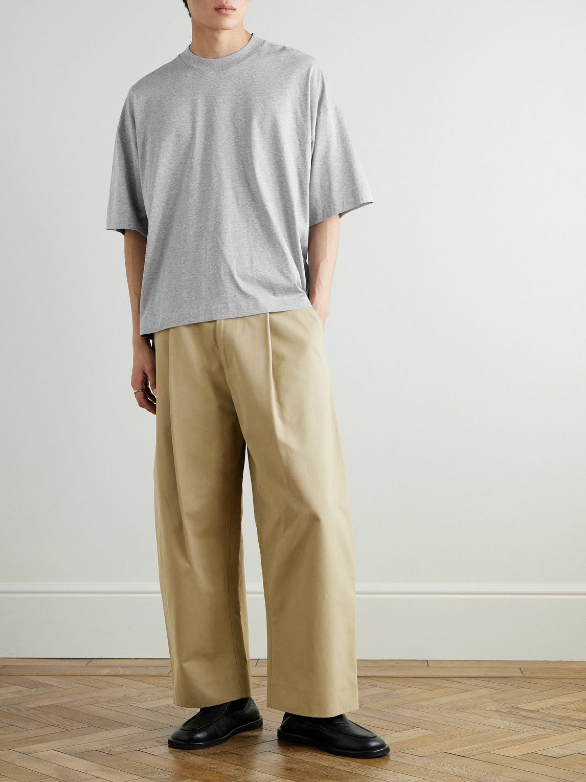 トップス STUDIO NICHOLSON PRINTED OVERSIZED SHIRT Studio Nicholson Logo printed oversized t-shirt | The