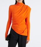 Mugler Caped wool-blend top