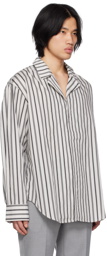 C2H4 White & Black Striped Shirt