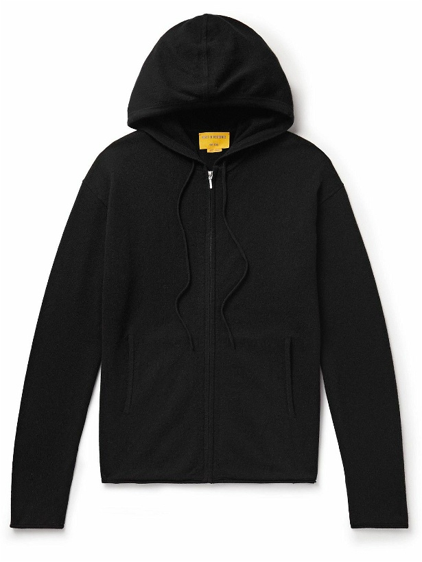 Photo: Guest In Residence - True Cashmere Zip-Up Hoodie - Black