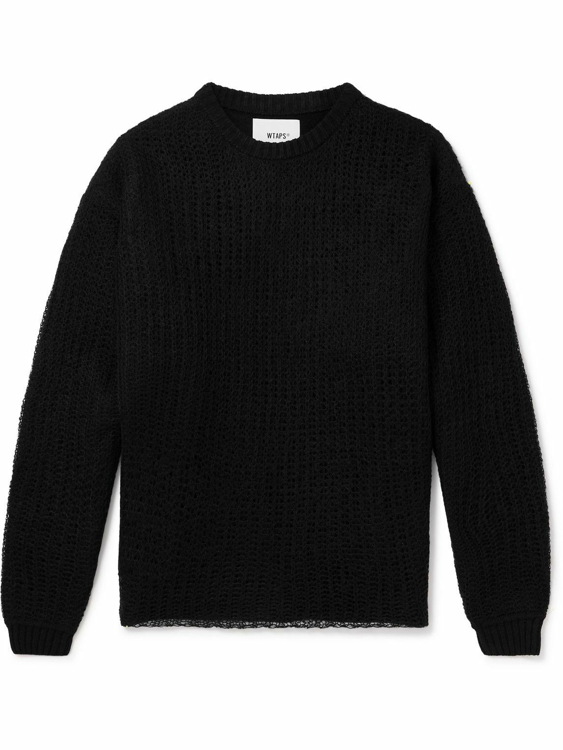 WTAPS - Layered Intarsia-Knit Sweater - Black WTAPS