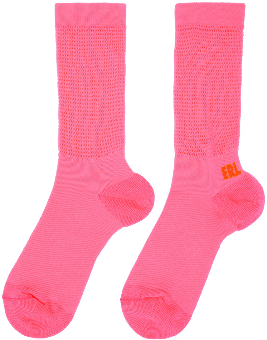 ERL Pink Open Knit Socks
