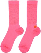 ERL Pink Open Knit Socks