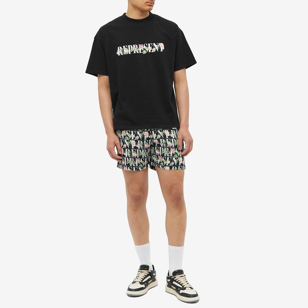 Represent Men's Floral Short in Black