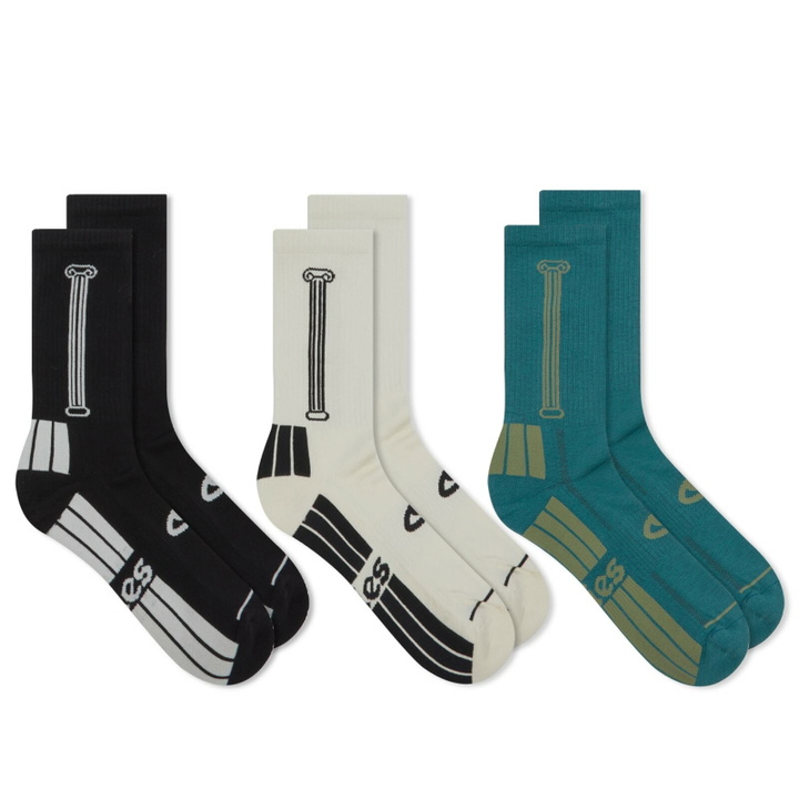 Photo: Aries Women's 3 Pack Column Socks in Multi 