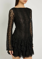 Free People Tabby Ruffled Lace Mini Dress Black