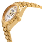 Rolex Lady Datejust Silver Diamond Dial Automatic 18 Carat Yellow Gold President Watch 279178