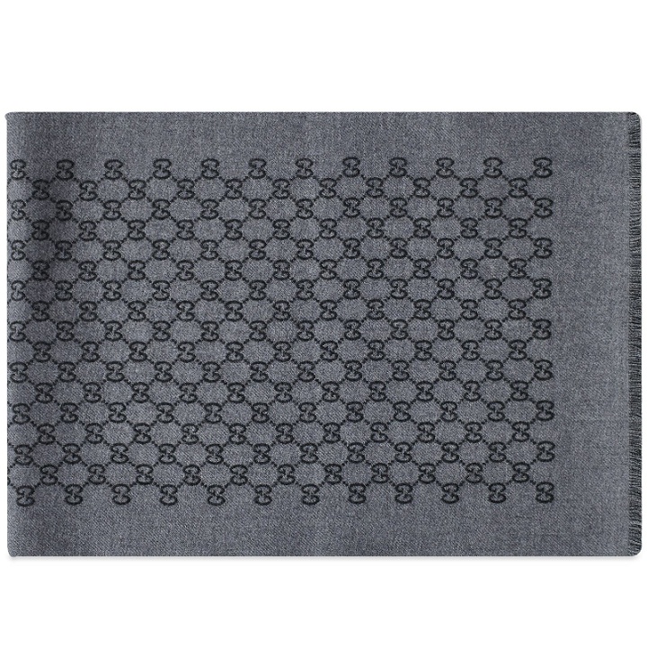 Photo: Gucci Men's GG Jaquard Scarf in Anthracite