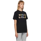 Maison Kitsune Black Rainbow Yoga Foxes T-Shirt