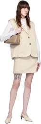 Elleme Beige Belted Miniskirt