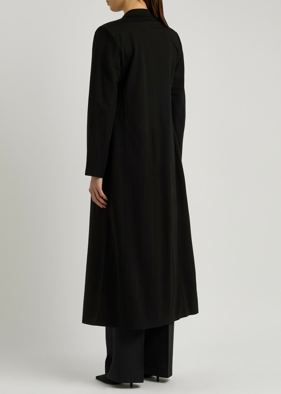 Harris Wharf London Double-breasted Woven Coat Black