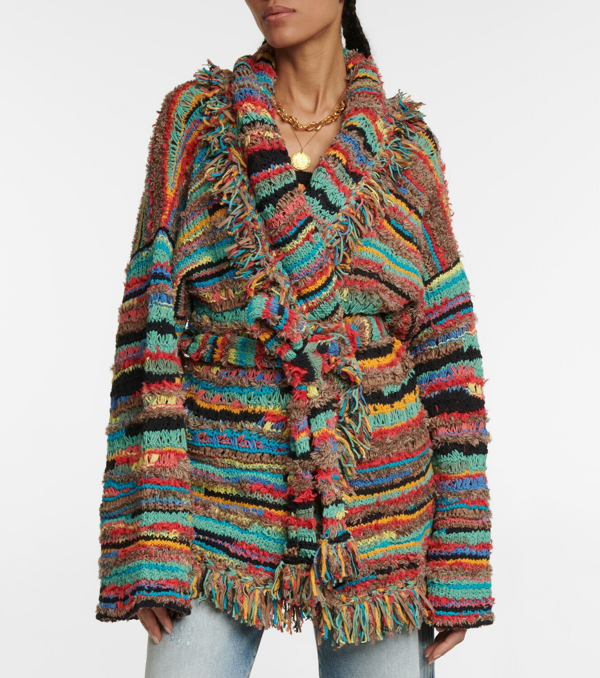 Alanui Over the Rainbow Icon striped cardigan