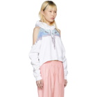 Marcelo Burlon County of Milan White Oversized Wings Cropped Hoodie