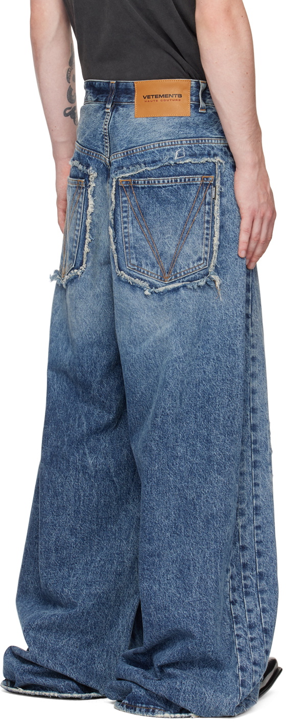 VETEMENTS Blue Distressed Jeans Vetements
