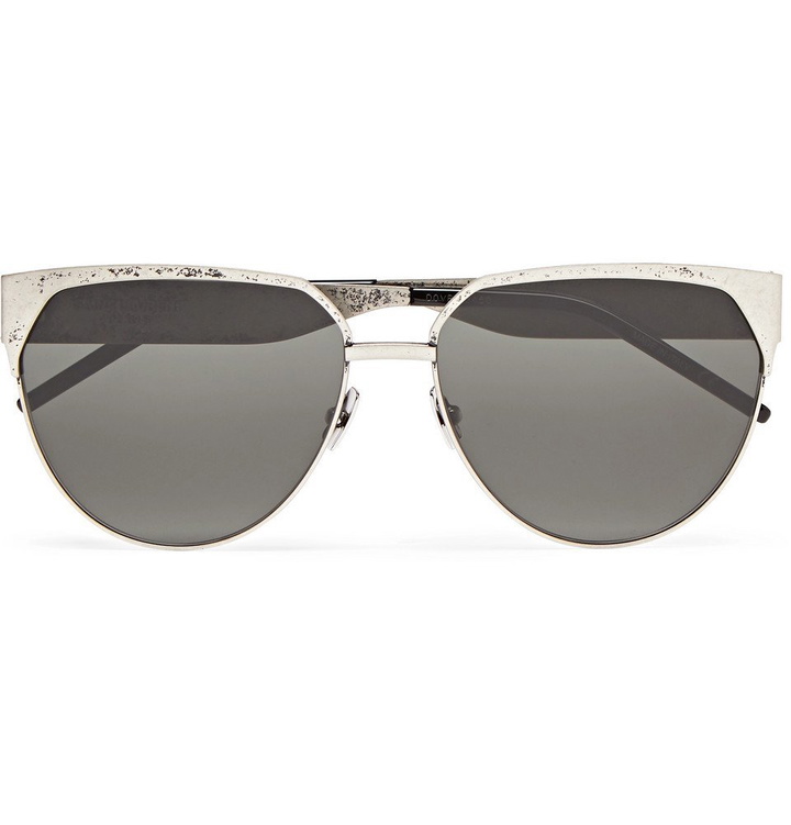 Photo: SAINT LAURENT - D-Frame Silver-Tone Sunglasses - Silver