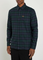 Fred Perry Blackwatch Tartan Flannel Shirt Navy