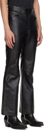 Ernest W. Baker Black Flare Leather Pants