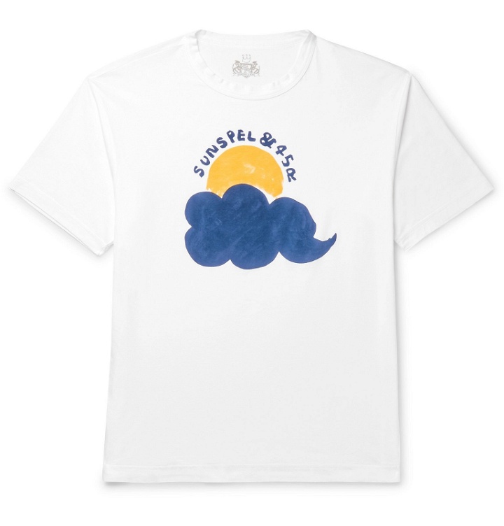 Photo: Sunspel - 45R Logo-Print Cotton-Jersey T-Shirt - White