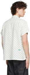 Bode White & Green Daisy Short Sleeve Shirt