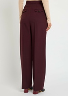 Chloe Pleated Straight-leg Wool Trousers Purple