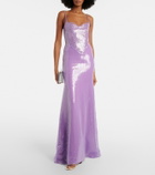 David Koma Sequined corset gown